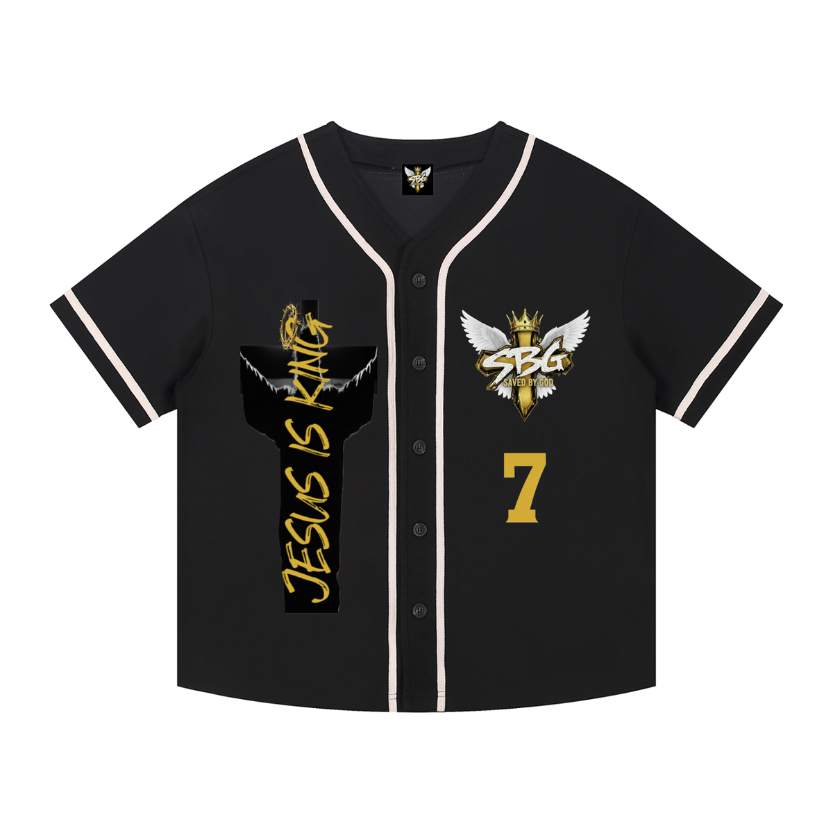 JESUS IS KING Silhouette Button-Up Jersey