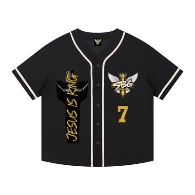 JESUS IS KING Silhouette Button-Up Jersey