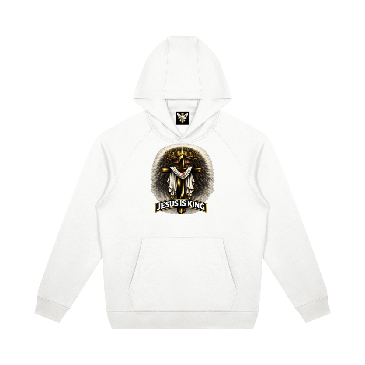 JESUS IS KING w/ FACES Oversized Raglan Pullover Hoodie