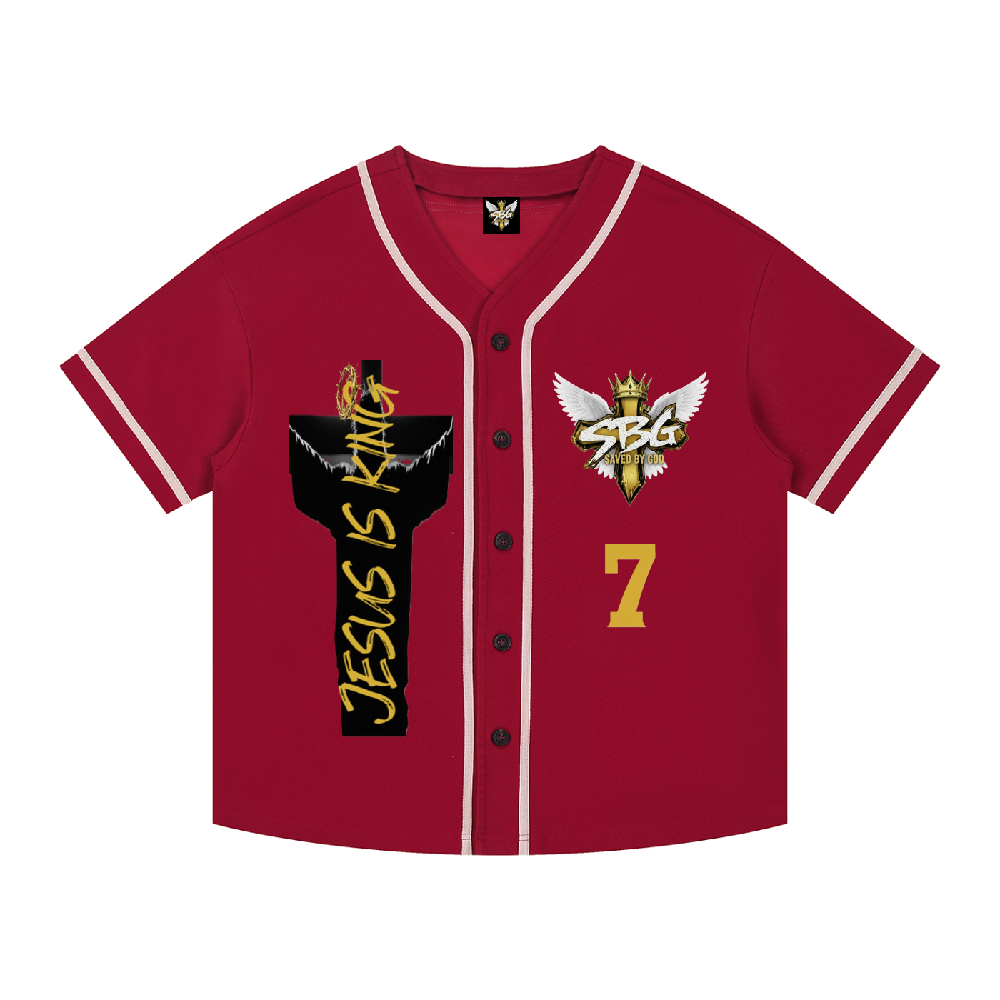 JESUS IS KING Silhouette Button-Up Jersey