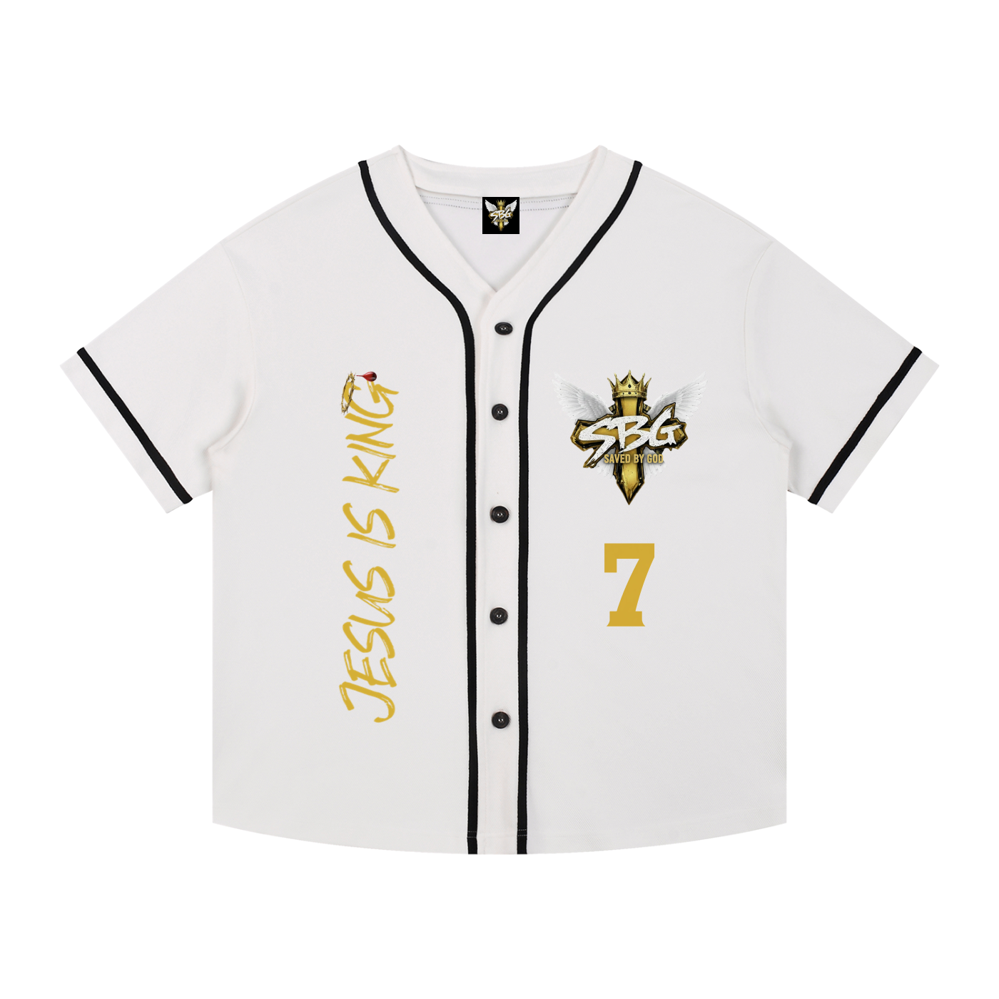 JESUS IS KING Silhouette Button-Up Jersey
