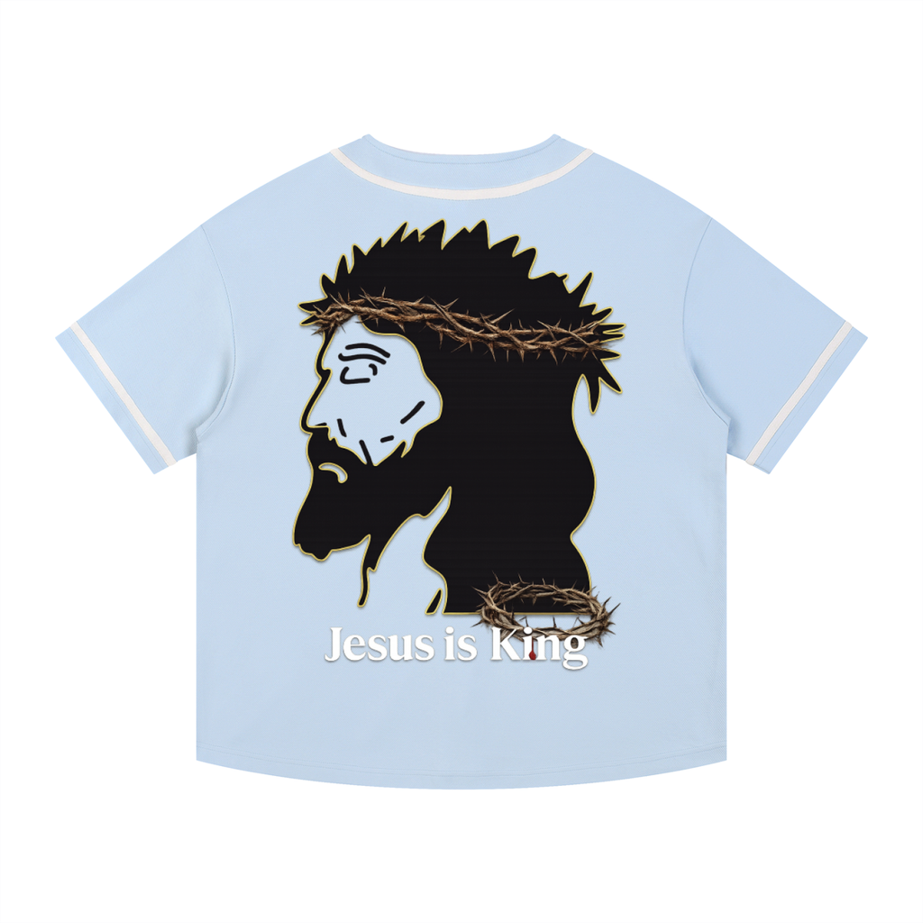 JESUS IS KING Silhouette Button-Up Jersey
