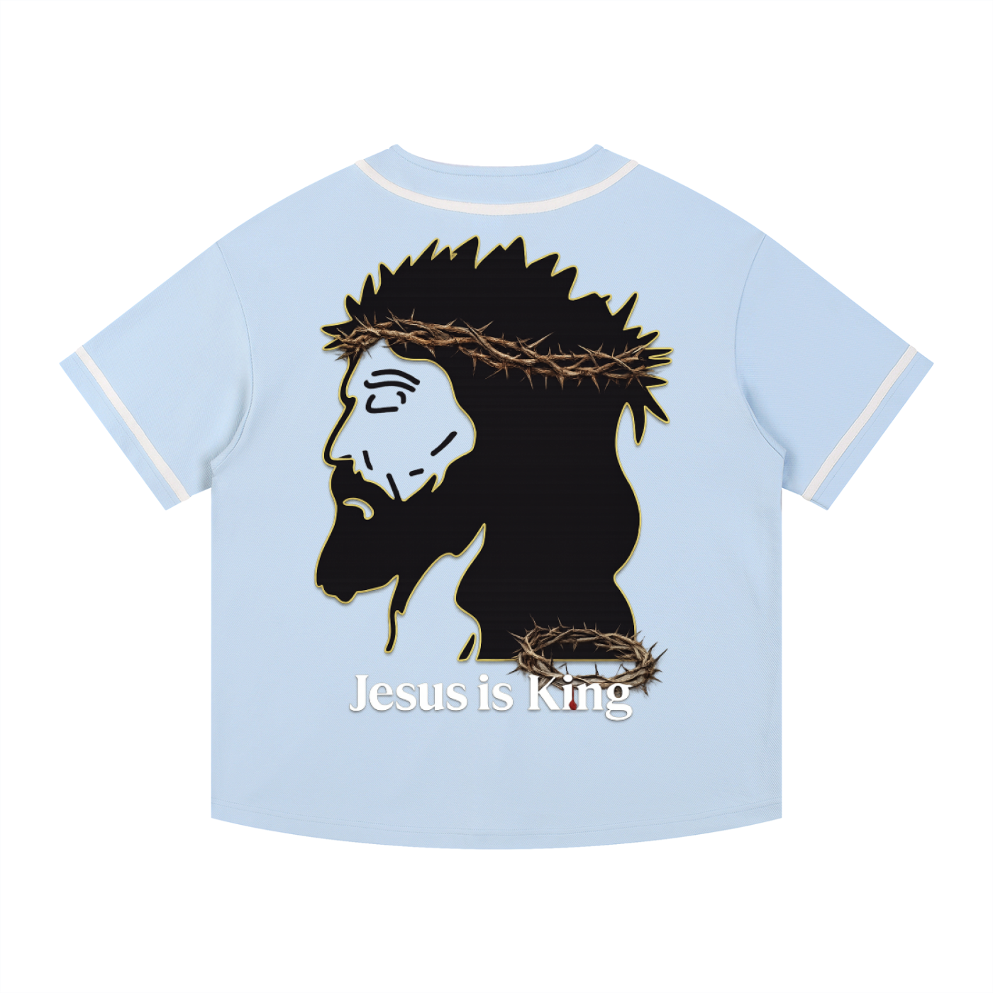 JESUS IS KING Silhouette Button-Up Jersey