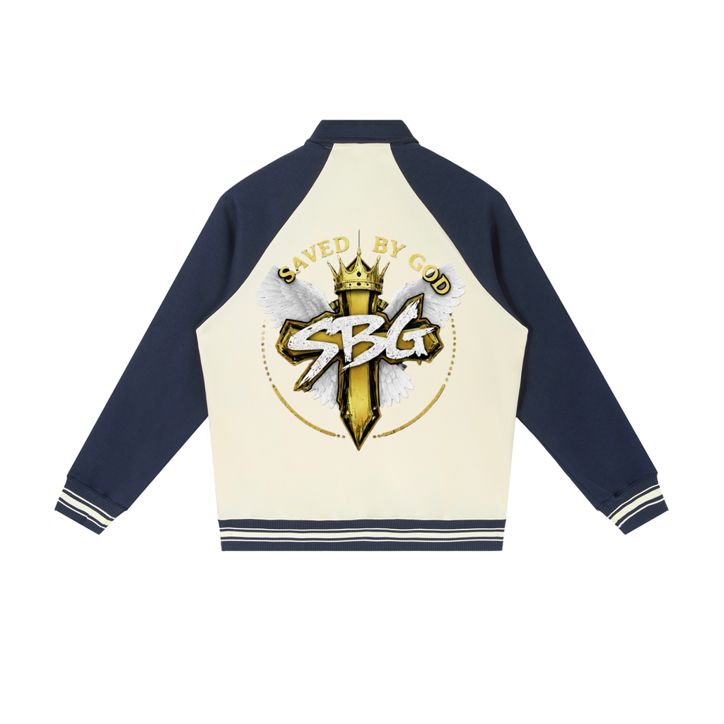 JESUS IS KING w/ 7 Raglan Sleeve Baseball Jacket