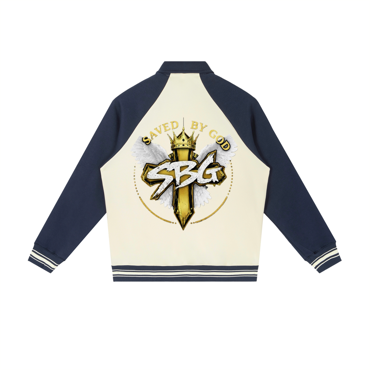 JESUS IS KING w/ 7 Raglan Sleeve Baseball Jacket