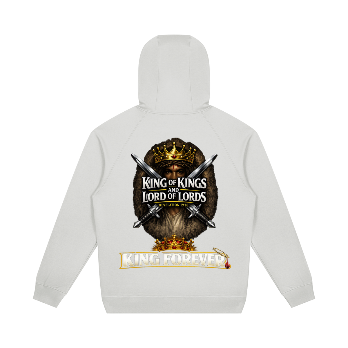 JESUS IS KING w/ FACES Oversized Raglan Pullover Hoodie