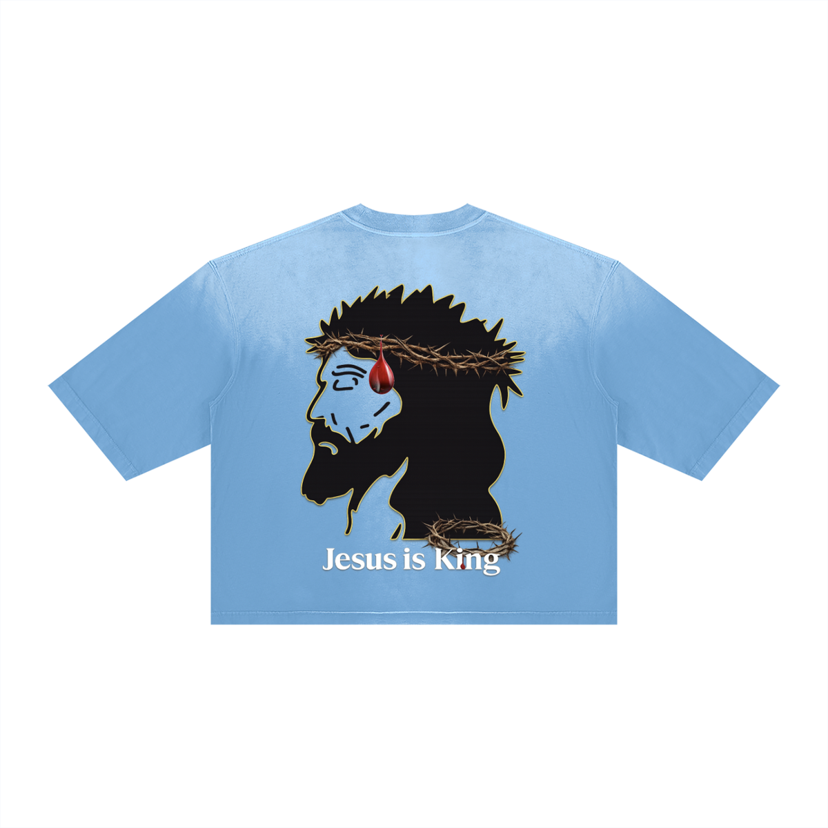 JESUS IS KING 7 Vintage Wash Sunfade Boxy T-Shirt