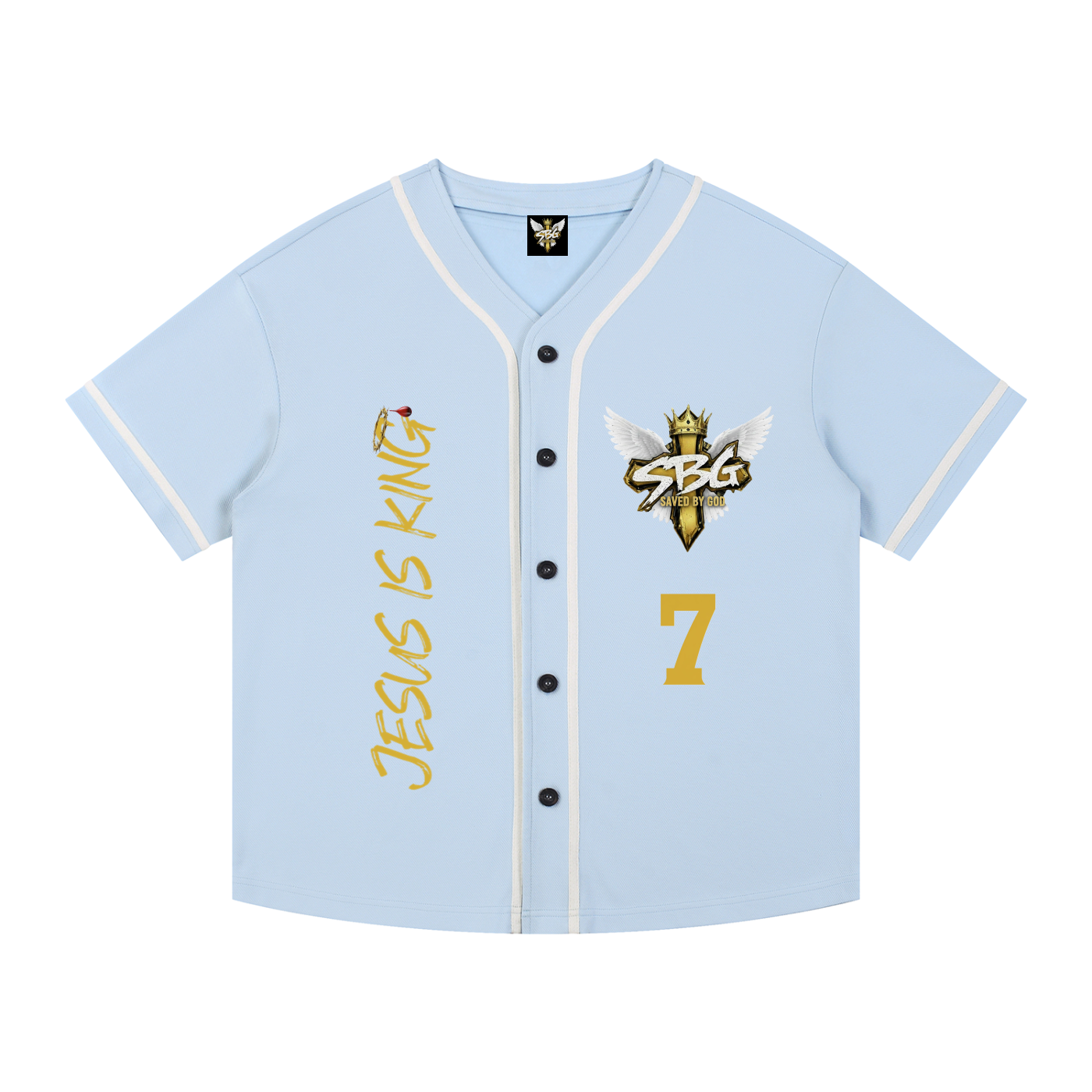 JESUS IS KING Silhouette Button-Up Jersey