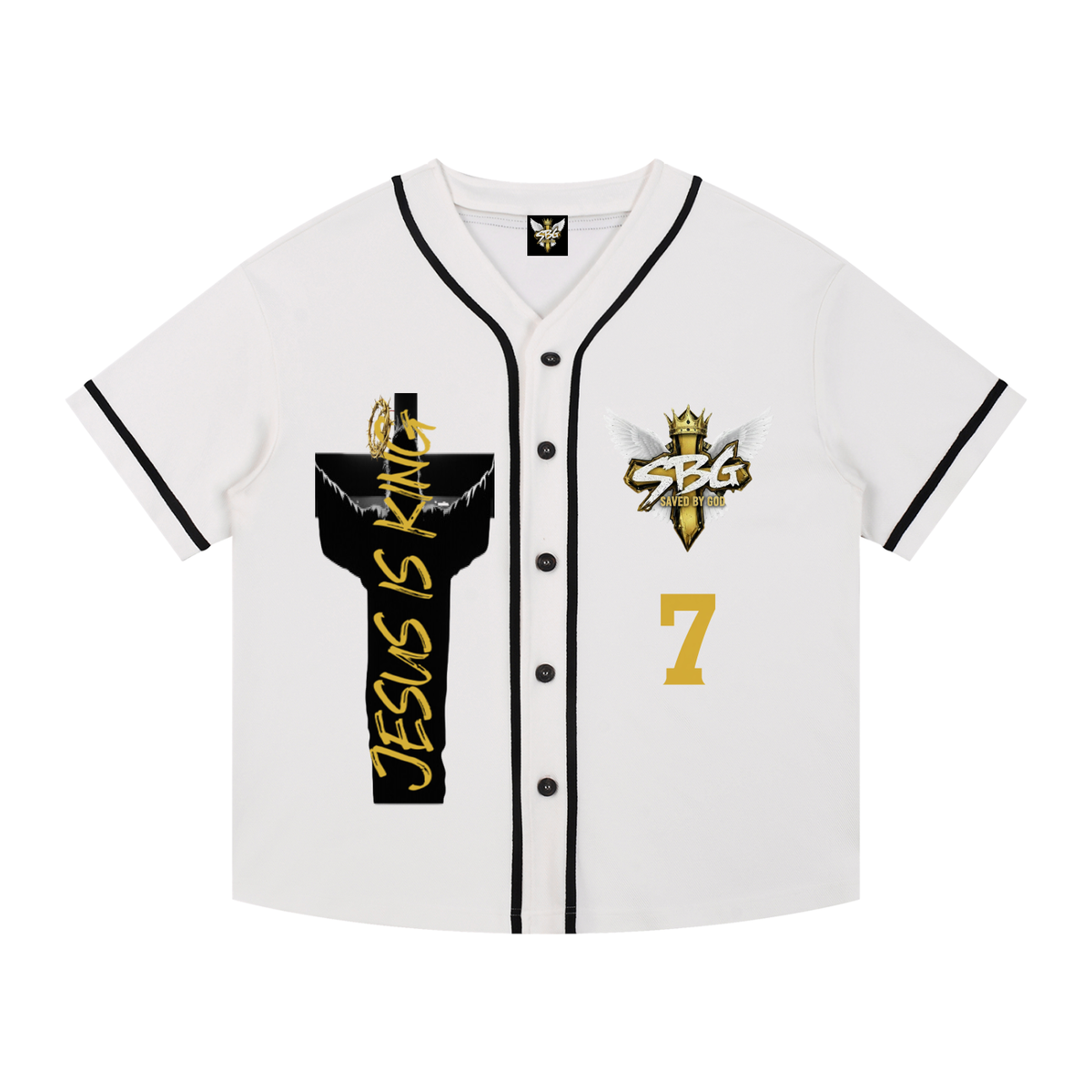 JESUS IS KING Silhouette Button-Up Jersey