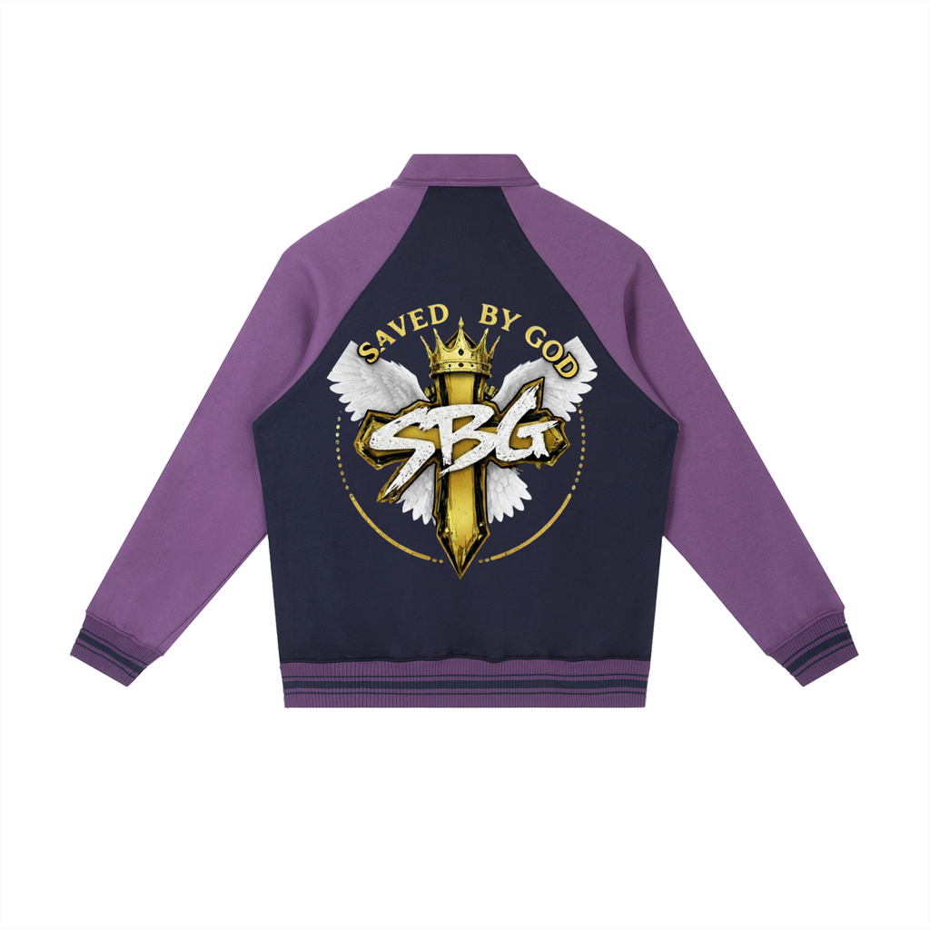 JESUS IS KING w/ 7 Raglan Sleeve Baseball Jacket