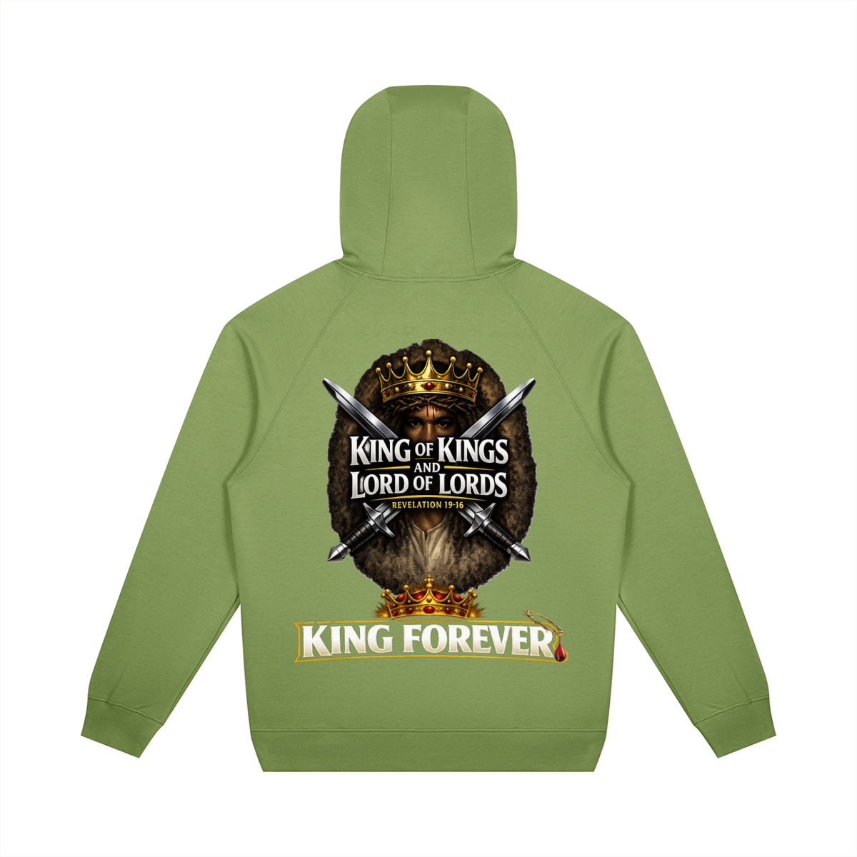 JESUS IS KING w/ FACES Oversized Raglan Pullover Hoodie