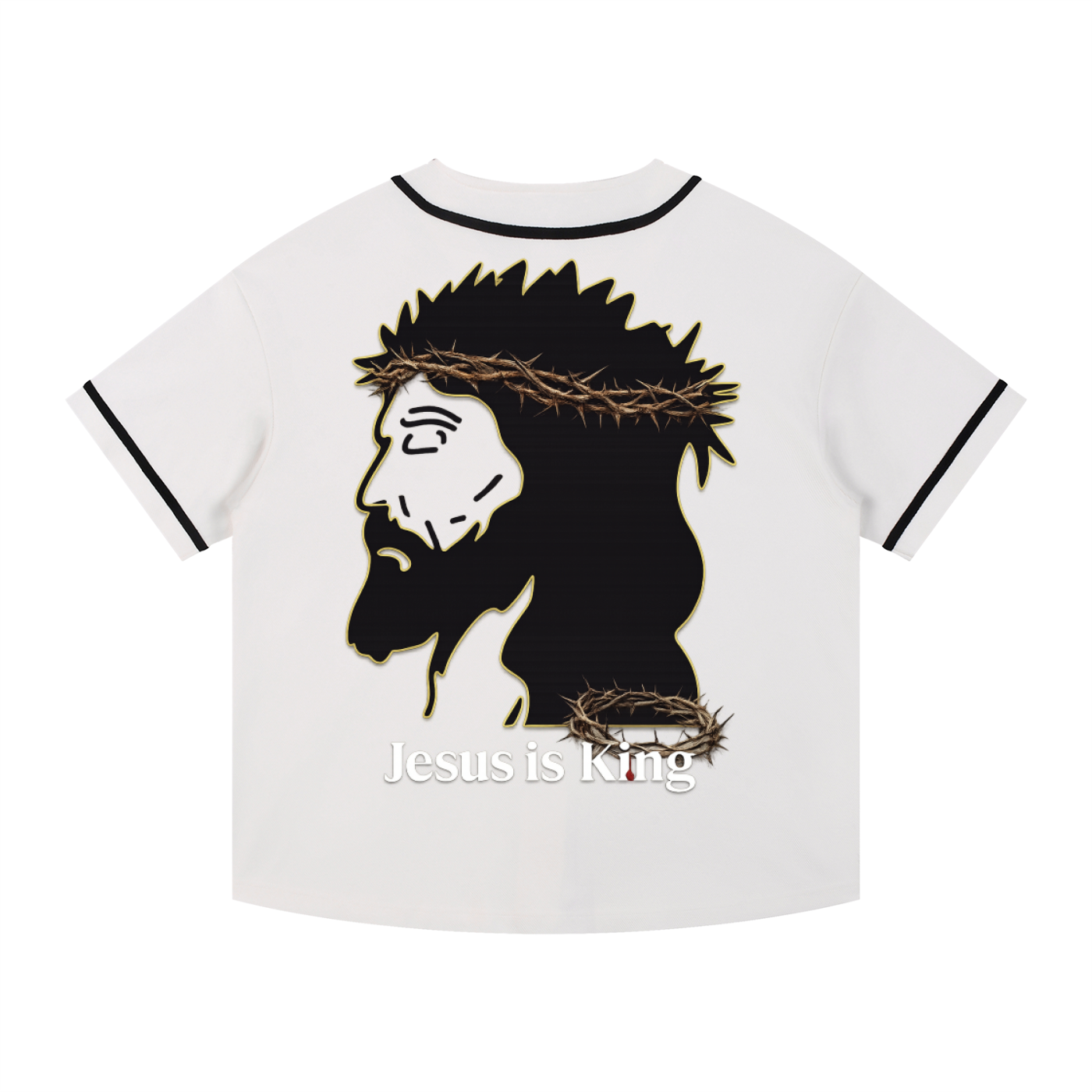 JESUS IS KING Silhouette Button-Up Jersey