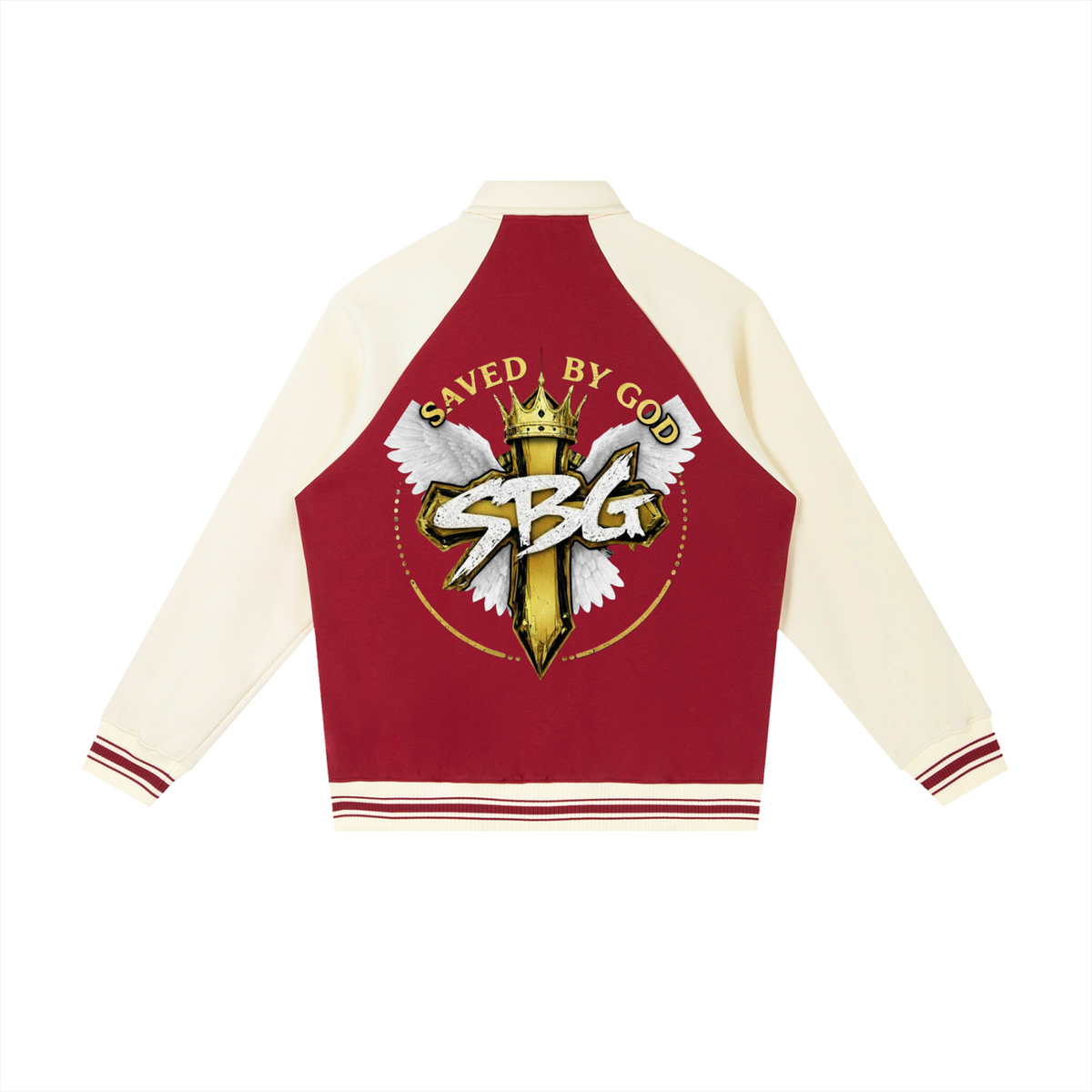 JESUS IS KING w/ 7 Raglan Sleeve Baseball Jacket