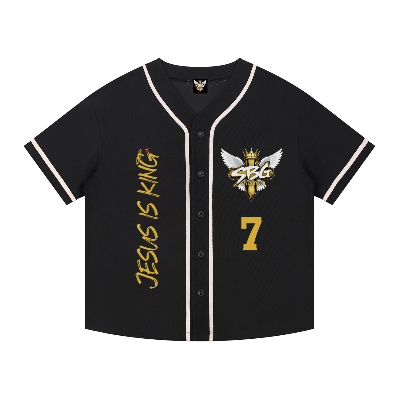 JESUS IS KING Silhouette Button-Up Jersey