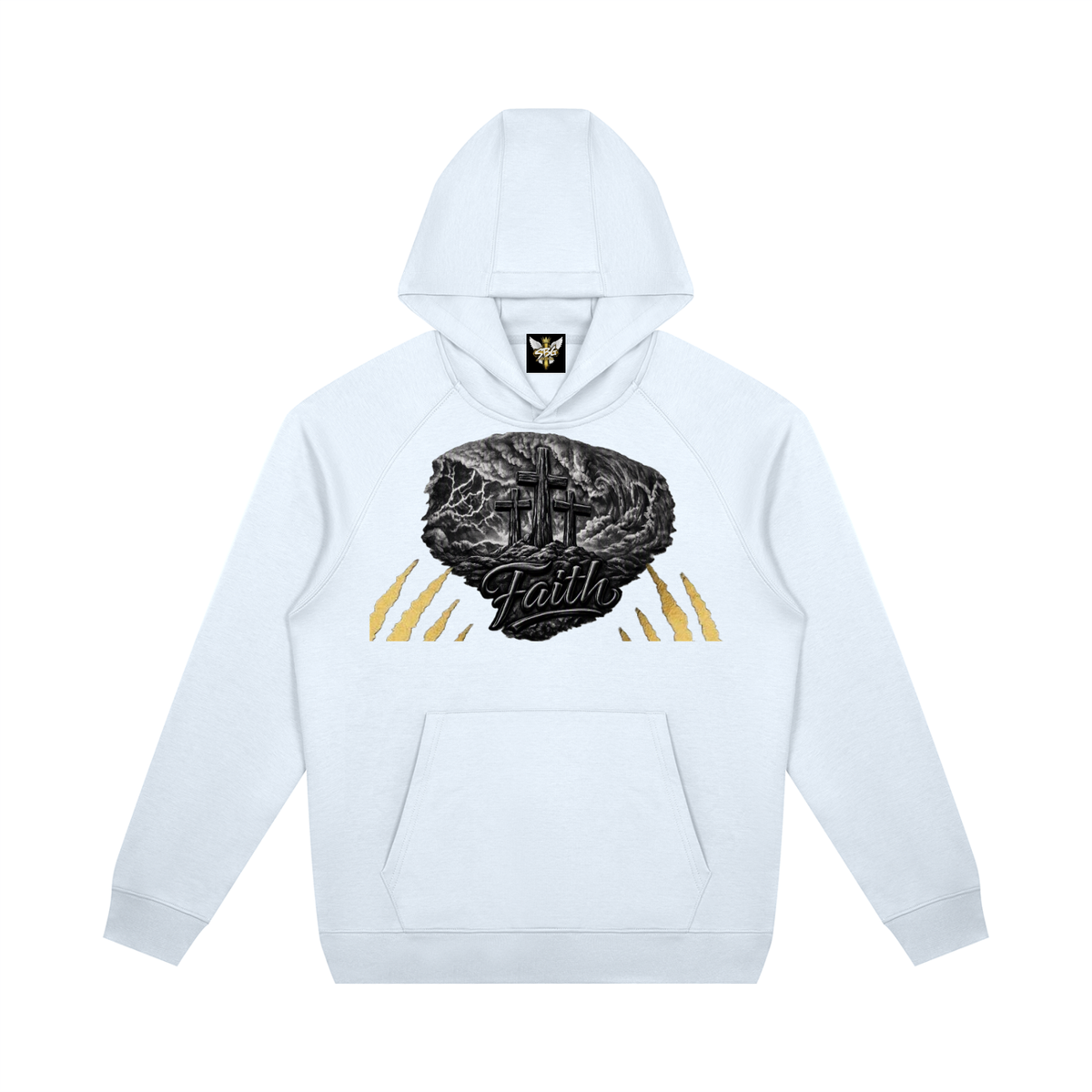 FAITH OVER MY FEARS Raglan Pullover Hoodie