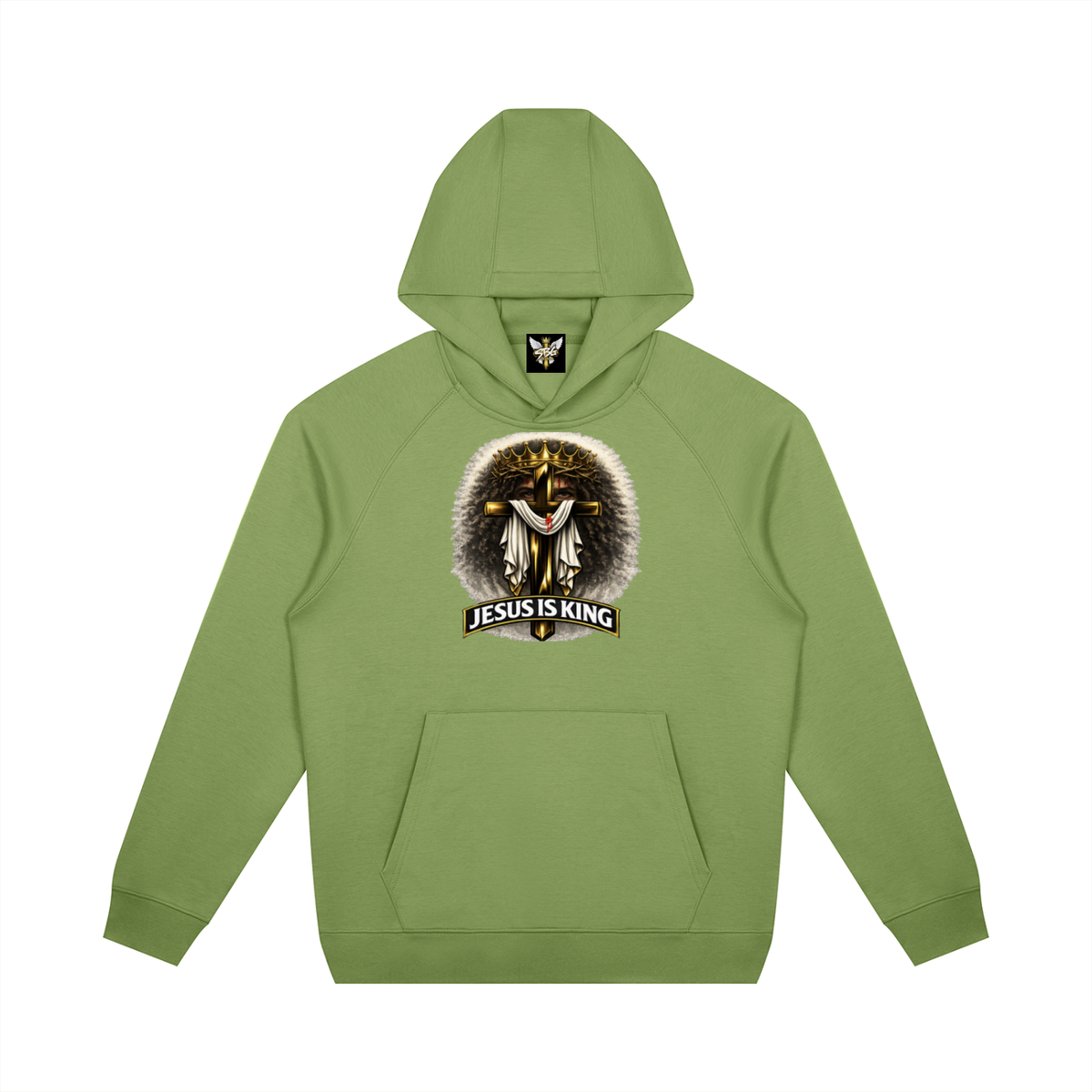 JESUS IS KING w/ FACES Oversized Raglan Pullover Hoodie