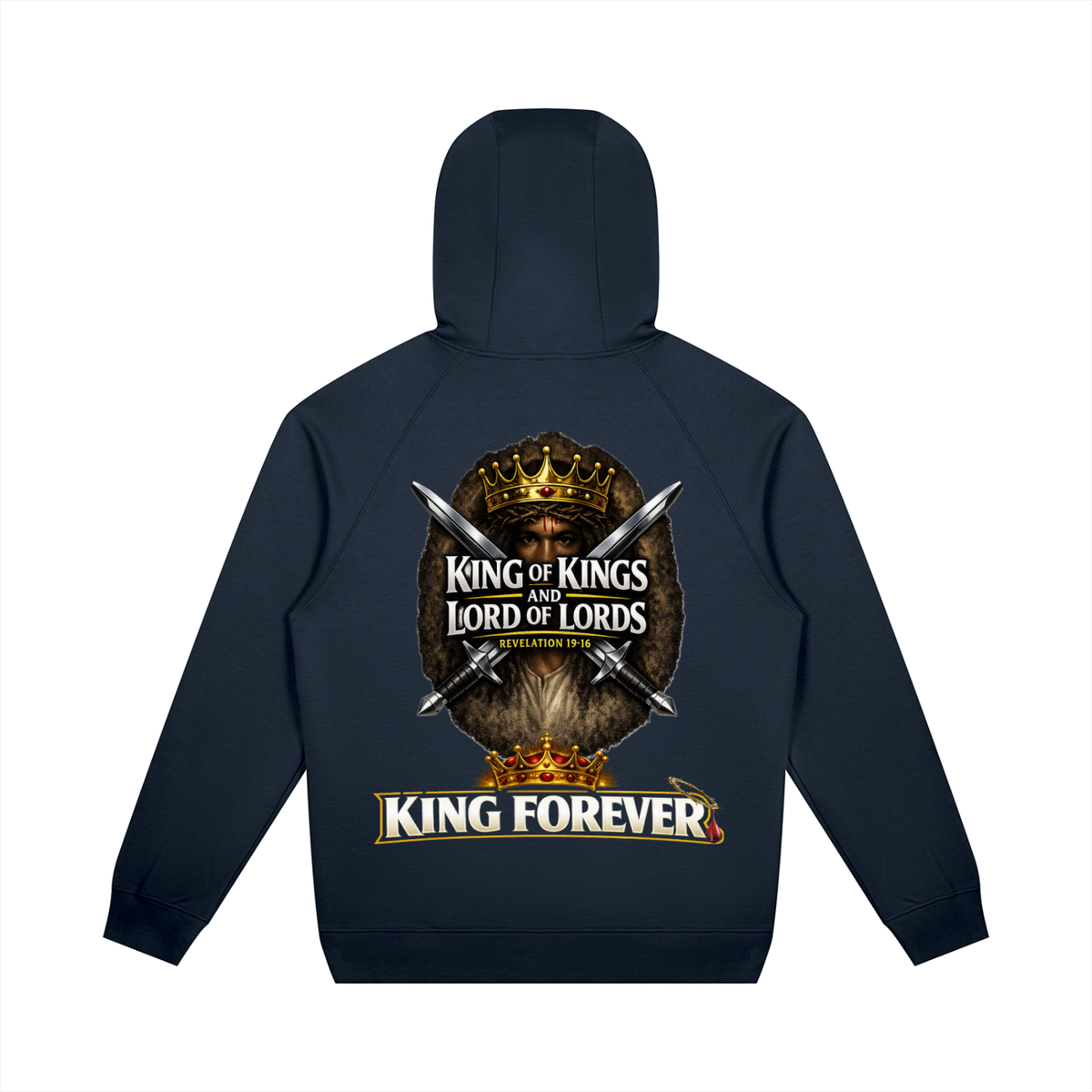 JESUS IS KING w/ FACES Oversized Raglan Pullover Hoodie