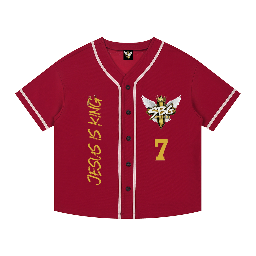 JESUS IS KING Silhouette Button-Up Jersey