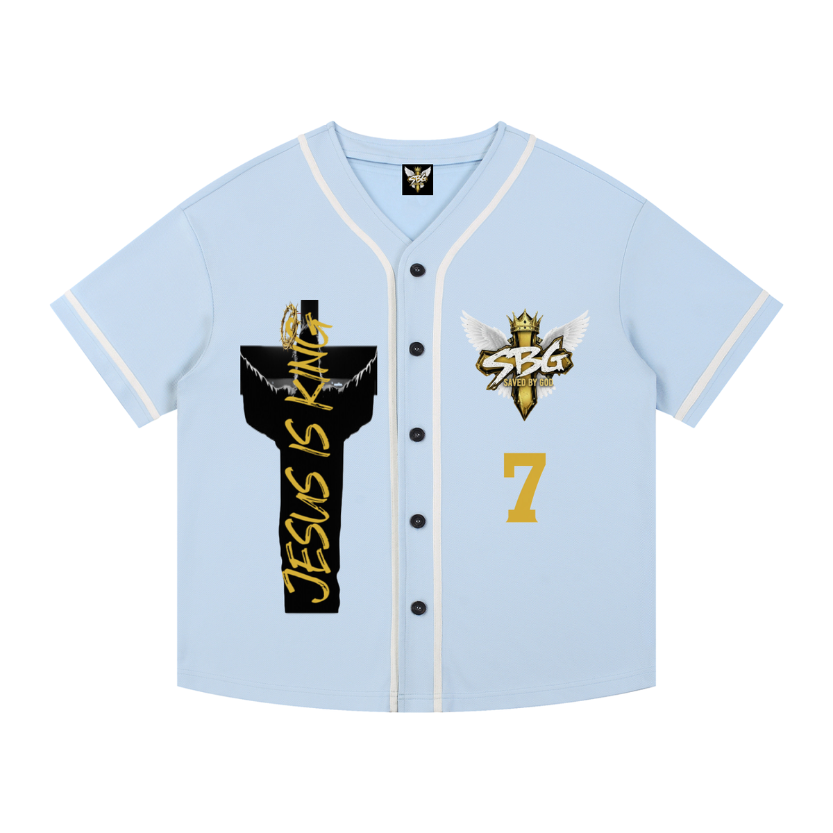 JESUS IS KING Silhouette Button-Up Jersey