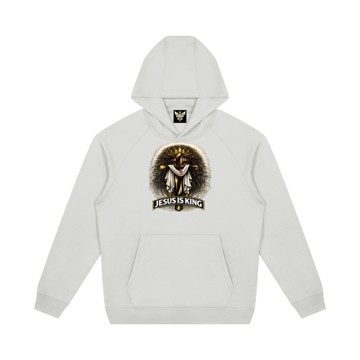 JESUS IS KING w/ FACES Oversized Raglan Pullover Hoodie