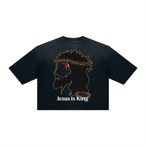 JESUS IS KING 7 Vintage Wash Sunfade Boxy T-Shirt