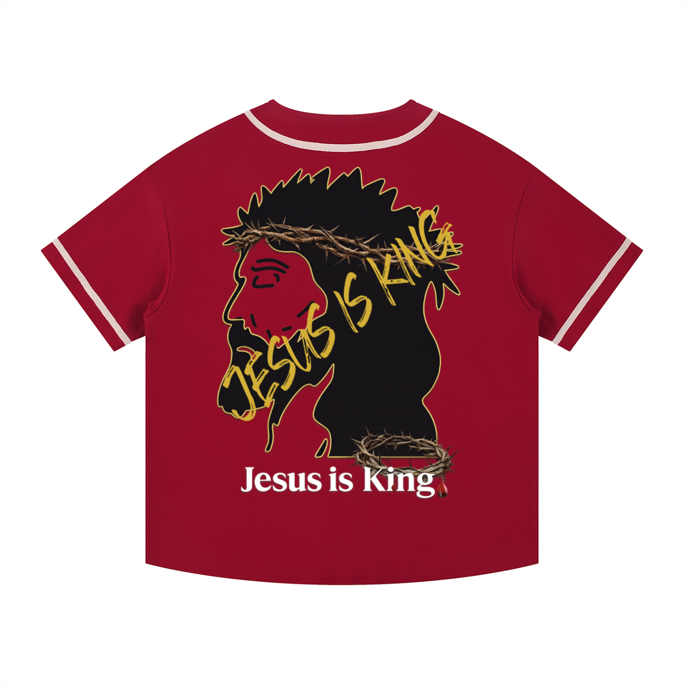 JESUS IS KING Silhouette Button-Up Jersey