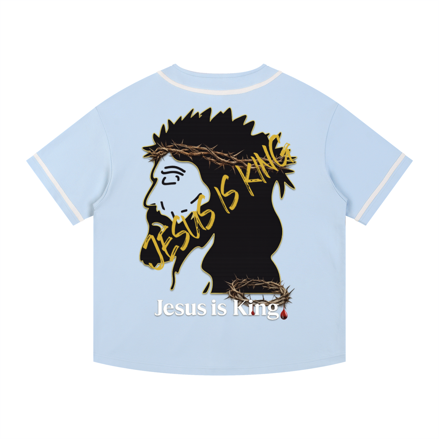 JESUS IS KING Silhouette Button-Up Jersey