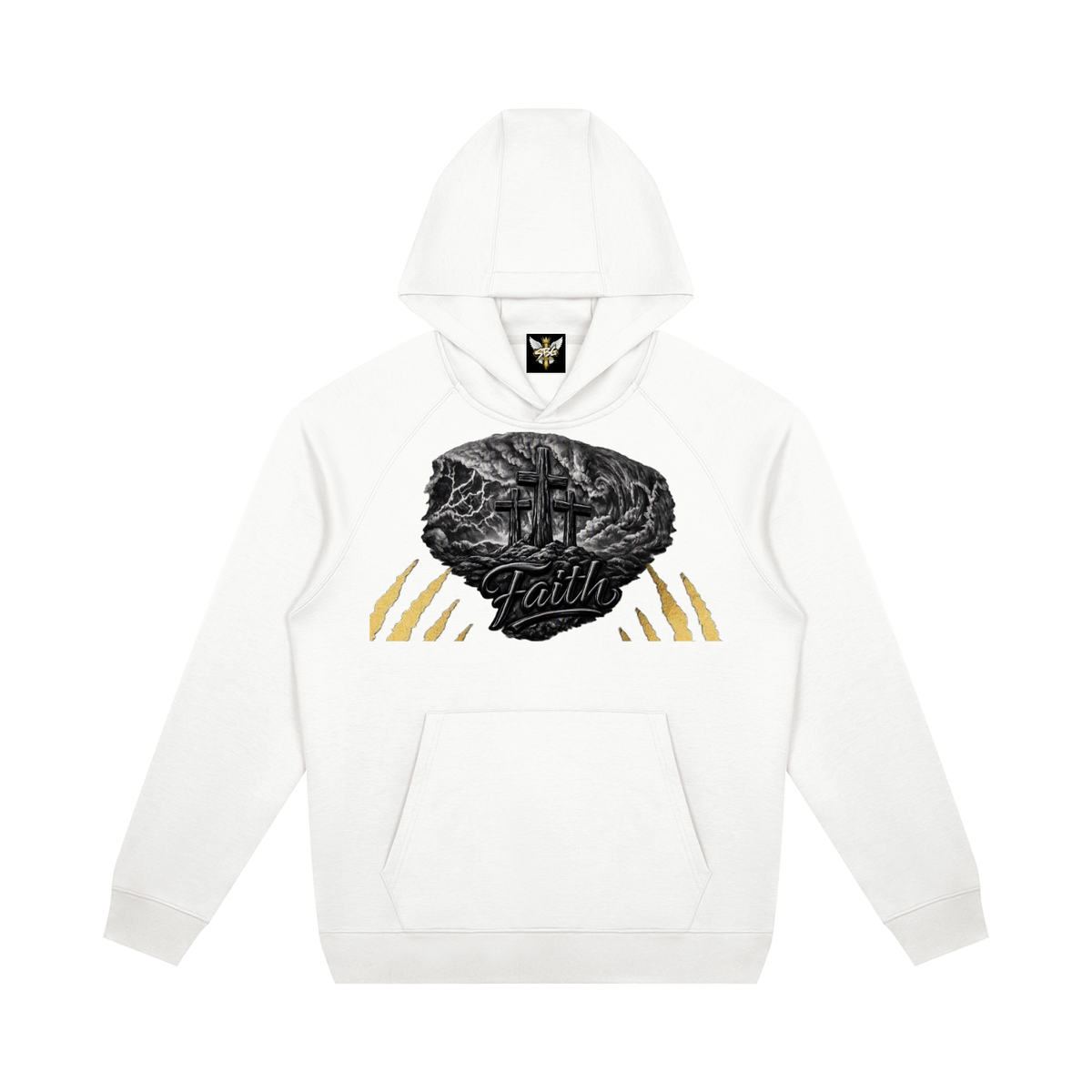 FAITH OVER MY FEARS Raglan Pullover Hoodie