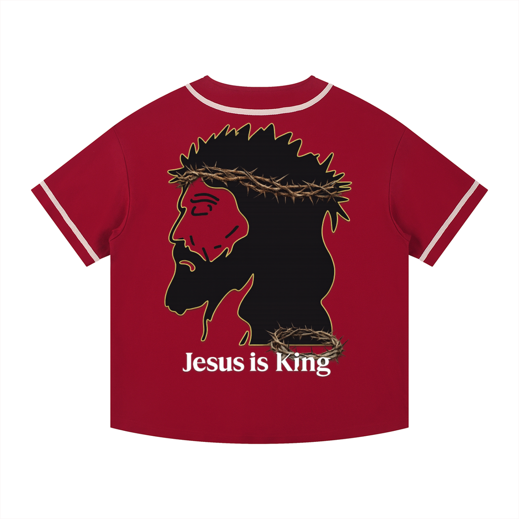JESUS IS KING Silhouette Button-Up Jersey