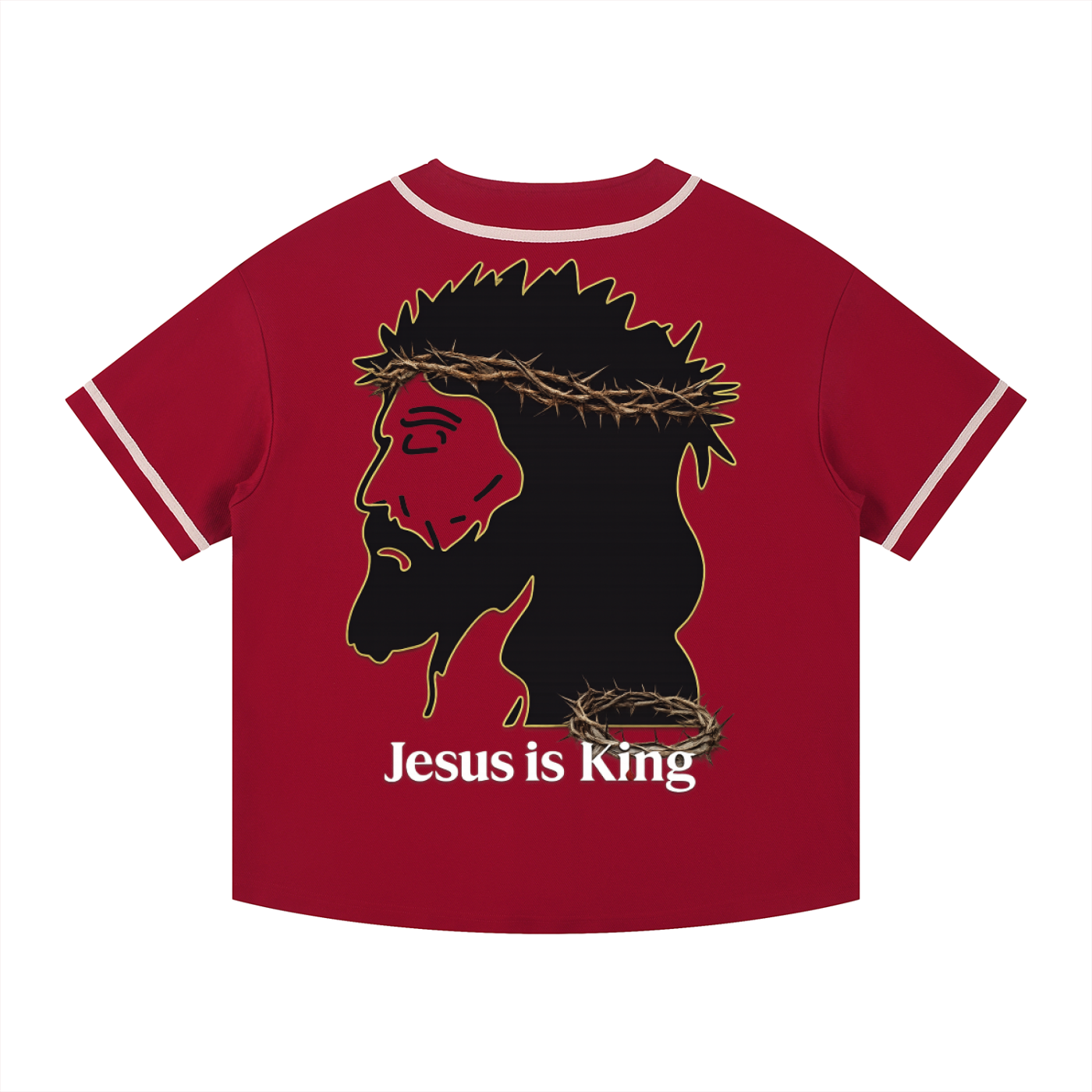 JESUS IS KING Silhouette Button-Up Jersey