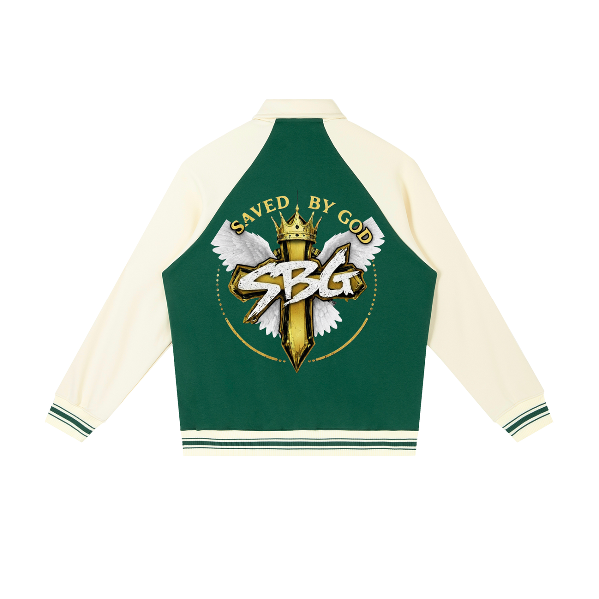 JESUS IS KING w/ 7 Raglan Sleeve Baseball Jacket