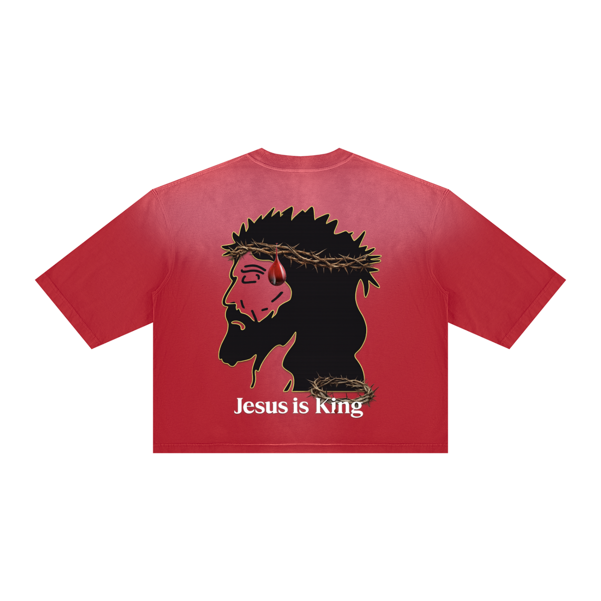 JESUS IS KING 7 Vintage Wash Sunfade Boxy T-Shirt