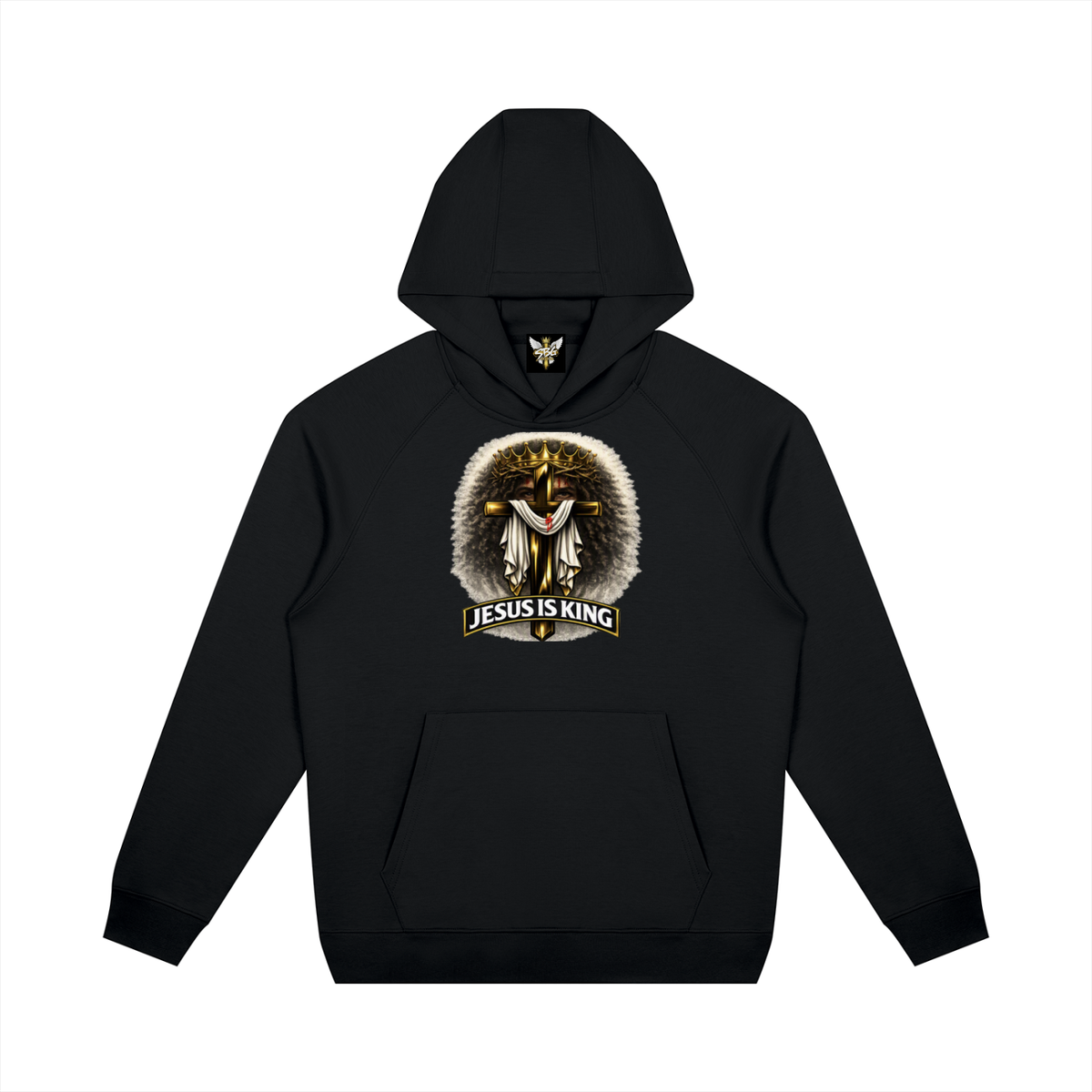 JESUS IS KING w/ FACES Oversized Raglan Pullover Hoodie