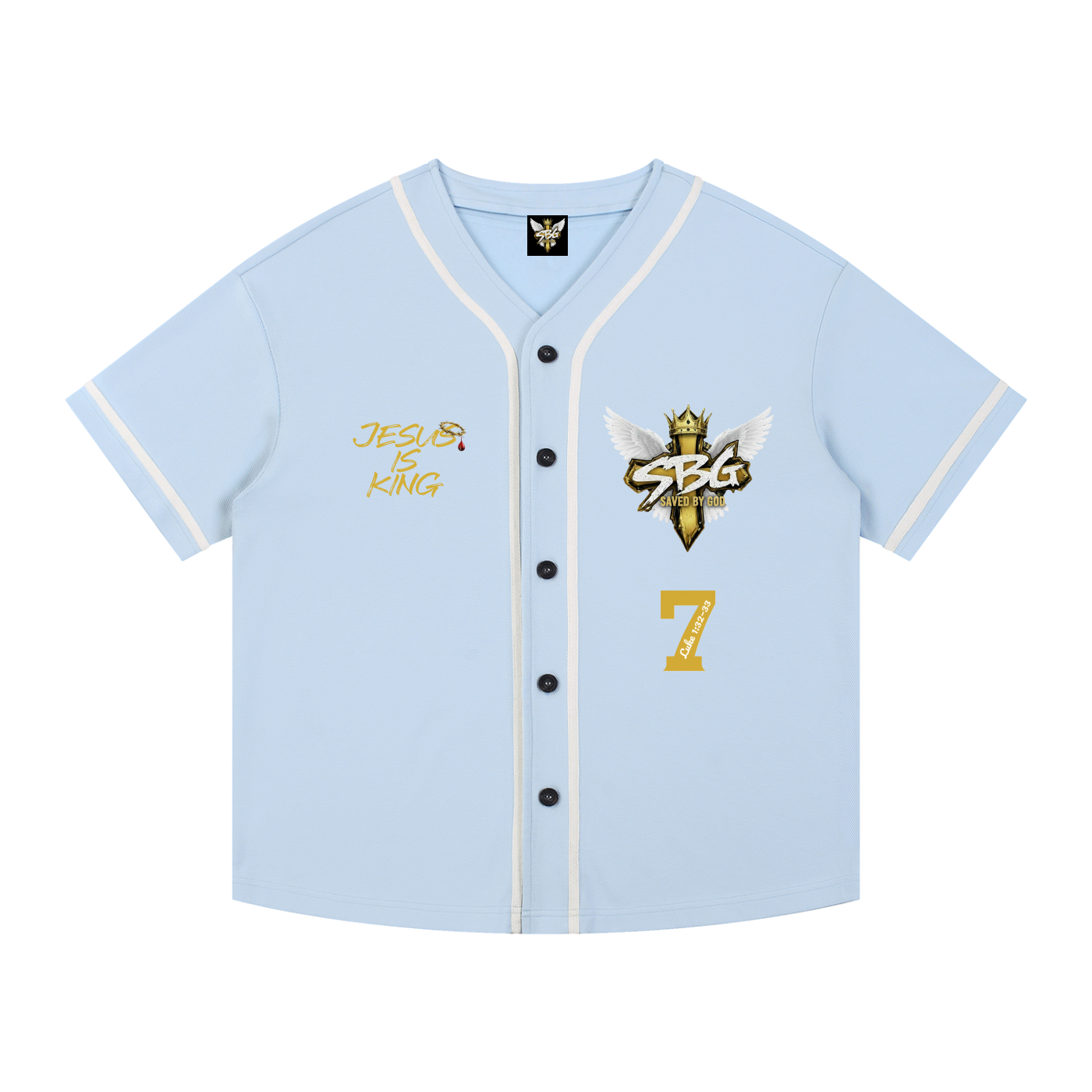 Jesus is King Word Cross Button-Up Jersey
